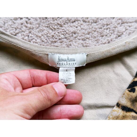 Neiman Marcus Abstract Knit Top Silk Large Vintage Organic Earthy MobWife Fall - Picture 3 of 4